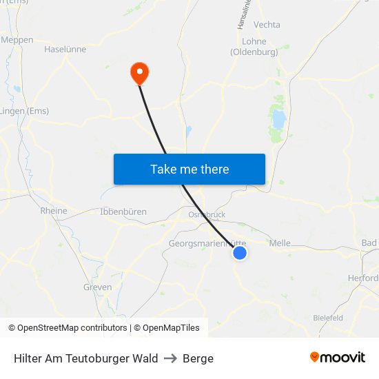 Hilter Am Teutoburger Wald to Berge map