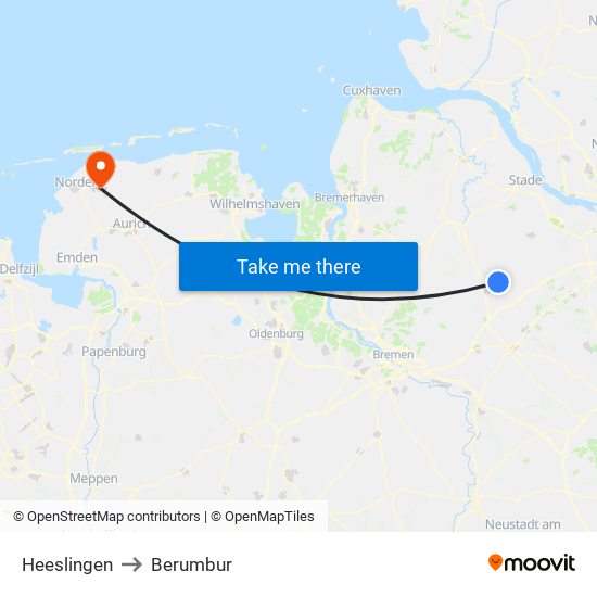 Heeslingen to Berumbur map