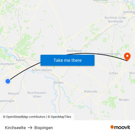Kirchseelte to Bispingen map