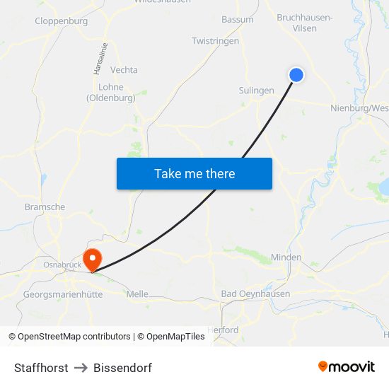 Staffhorst to Bissendorf map