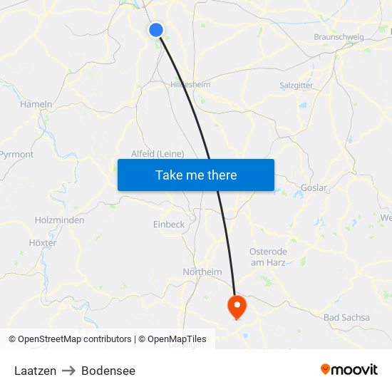 Laatzen to Bodensee map
