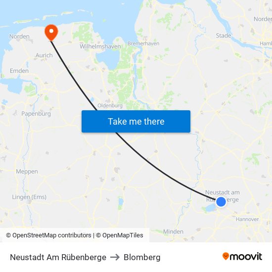 Neustadt Am Rübenberge to Blomberg map