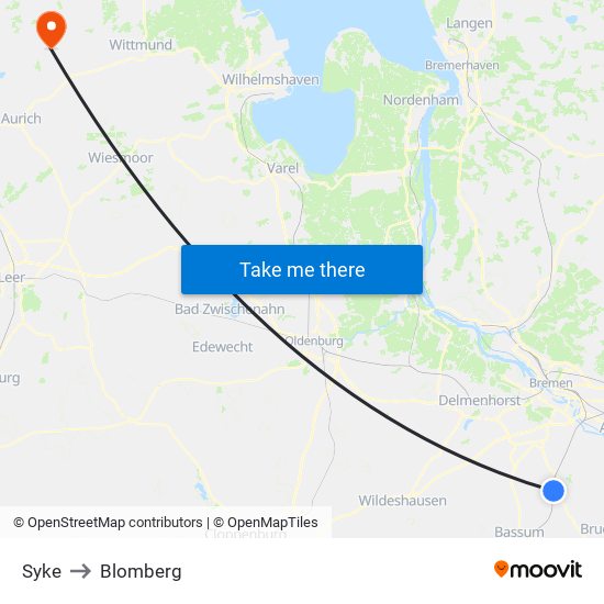 Syke to Blomberg map