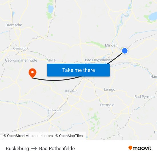 Bückeburg to Bad Rothenfelde map