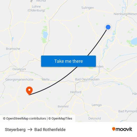 Steyerberg to Bad Rothenfelde map