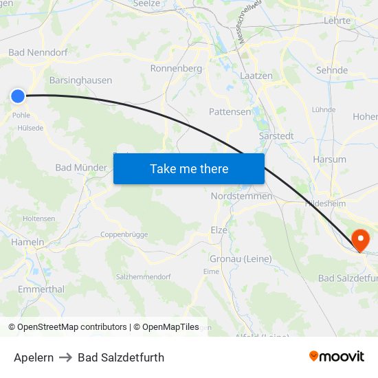 Apelern to Bad Salzdetfurth map