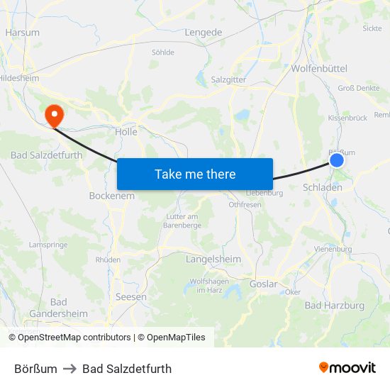 Börßum to Bad Salzdetfurth map