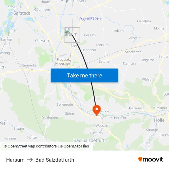 Harsum to Bad Salzdetfurth map