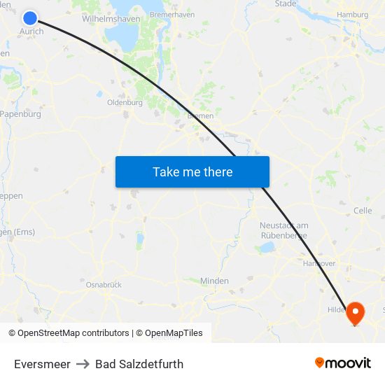 Eversmeer to Bad Salzdetfurth map