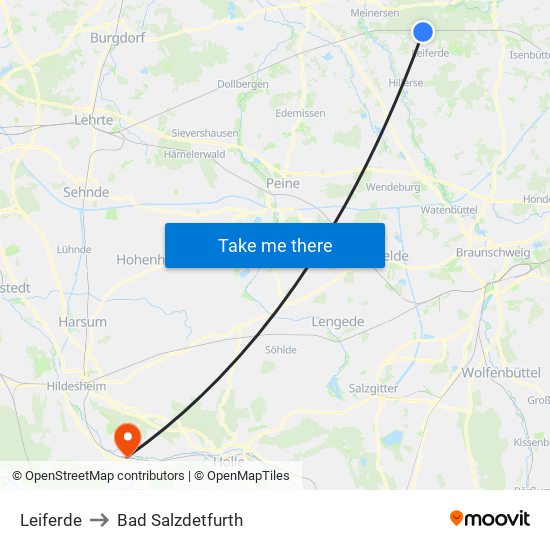 Leiferde to Bad Salzdetfurth map