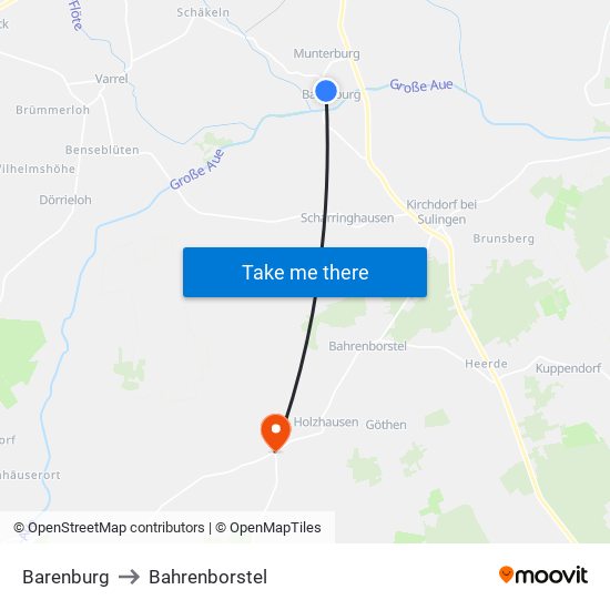 Barenburg to Bahrenborstel map
