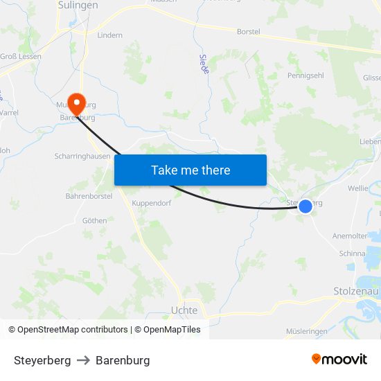 Steyerberg to Barenburg map