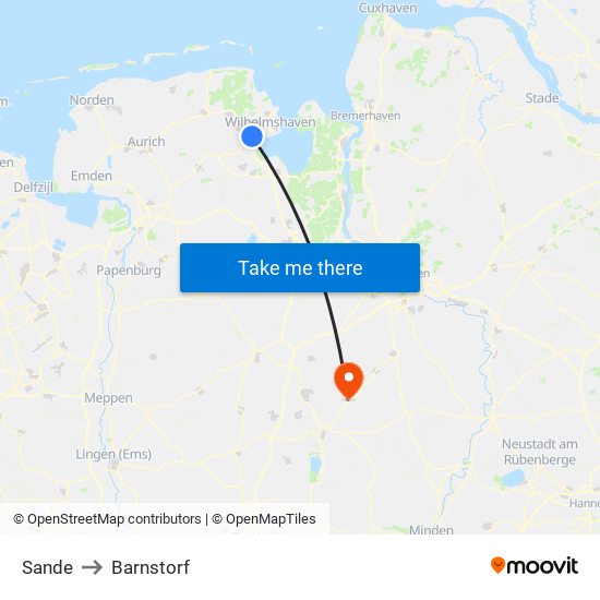 Sande to Barnstorf map