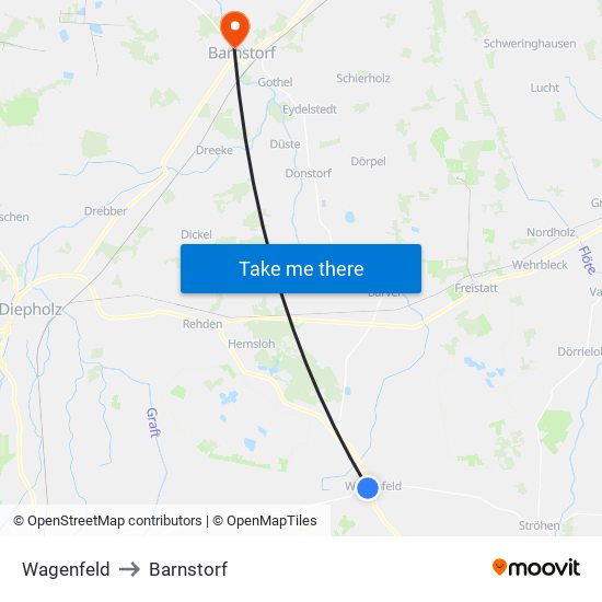 Wagenfeld to Barnstorf map