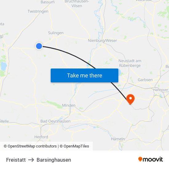 Freistatt to Barsinghausen map