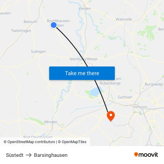 Süstedt to Barsinghausen map