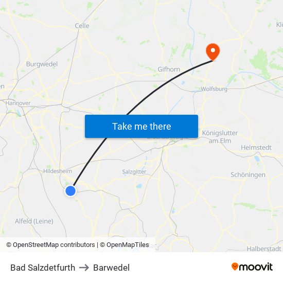 Bad Salzdetfurth to Barwedel map