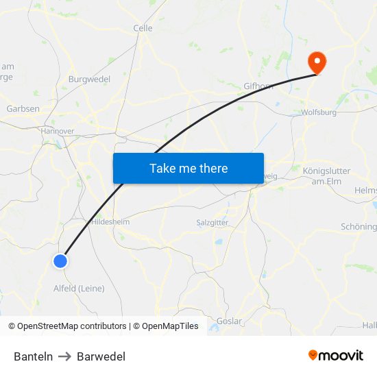 Banteln to Barwedel map