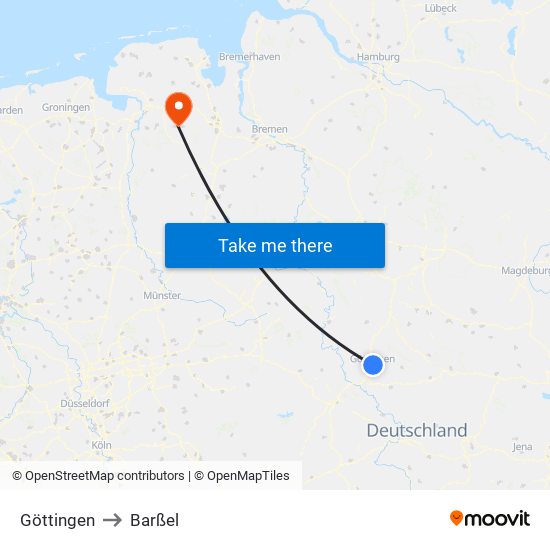 Göttingen to Barßel map