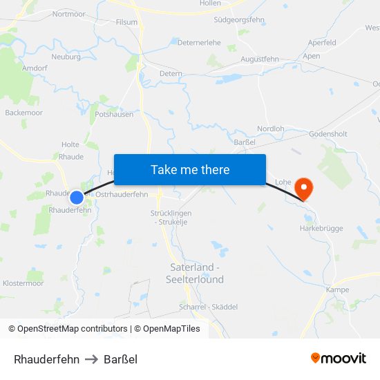 Rhauderfehn to Barßel map