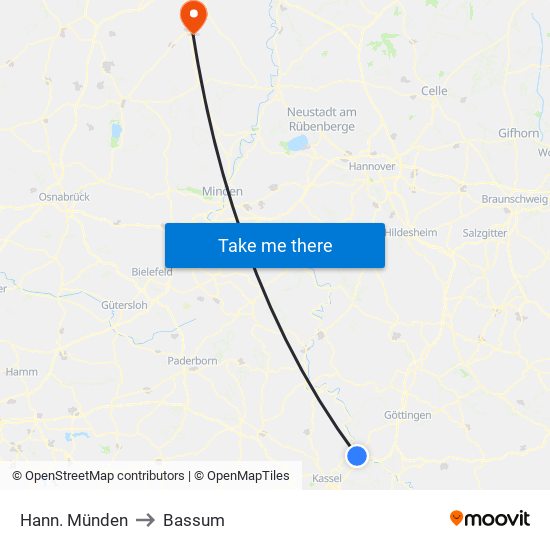 Hann. Münden to Bassum map