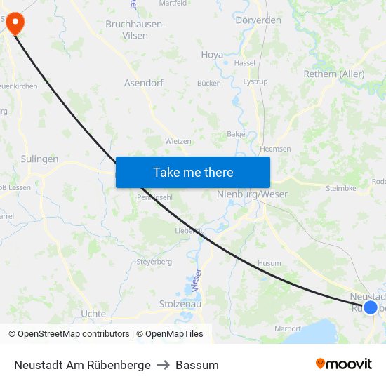 Neustadt Am Rübenberge to Bassum map