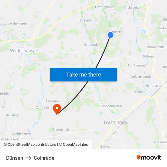 Dünsen to Colnrade map