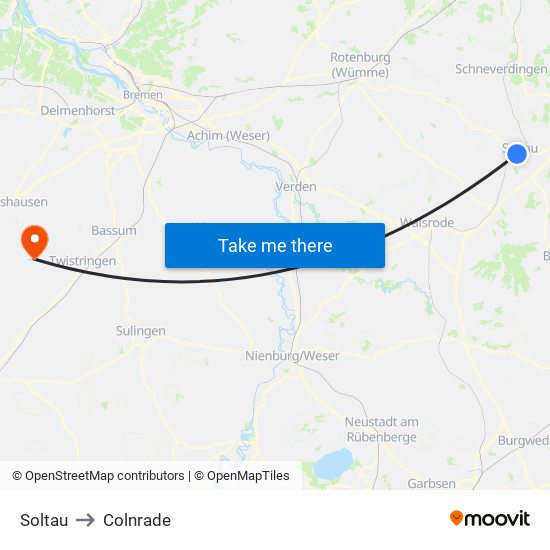 Soltau to Colnrade map