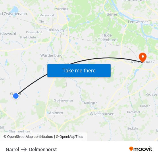 Garrel to Delmenhorst map