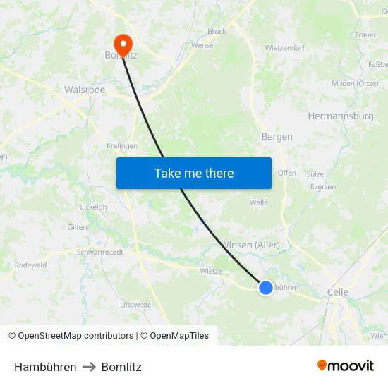 Hambühren to Bomlitz map