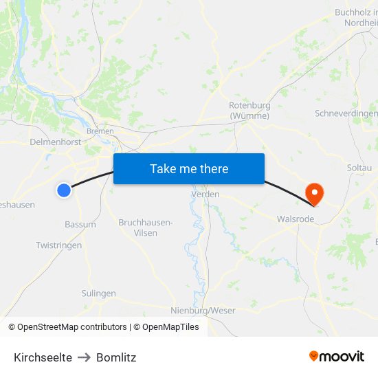 Kirchseelte to Bomlitz map