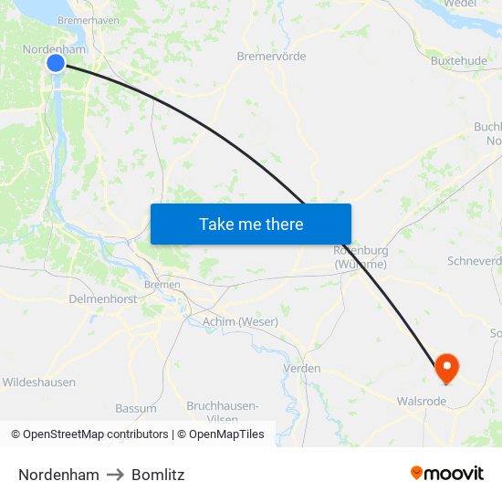 Nordenham to Bomlitz map