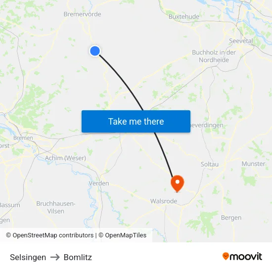 Selsingen to Bomlitz map