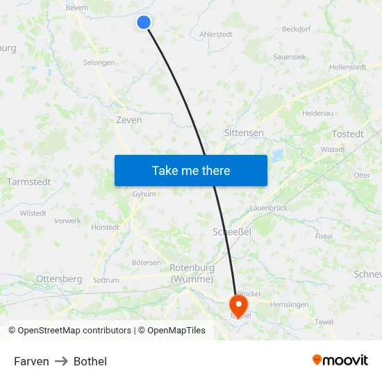 Farven to Bothel map