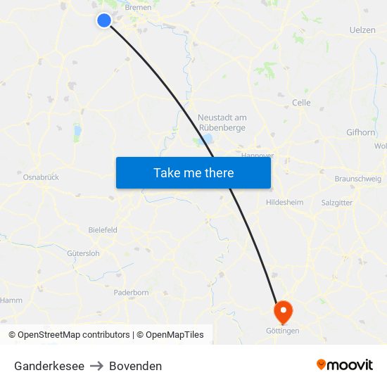 Ganderkesee to Bovenden map