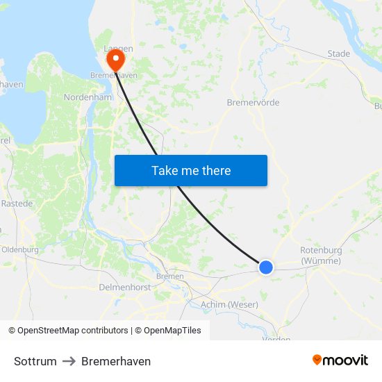 Sottrum to Bremerhaven map