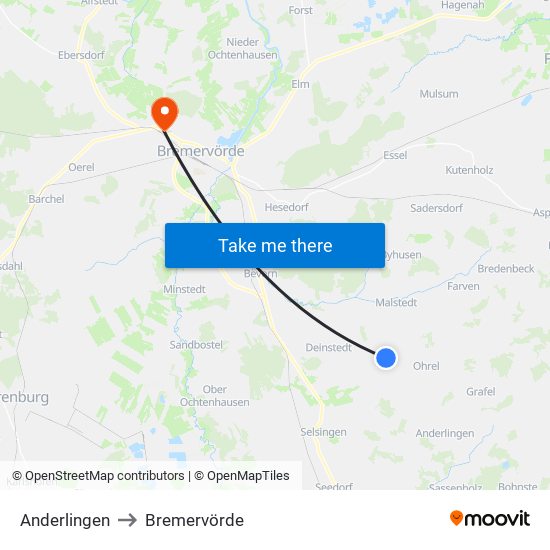 Anderlingen to Bremervörde map