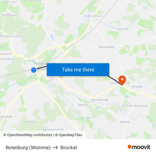Rotenburg (Wümme) to Brockel map