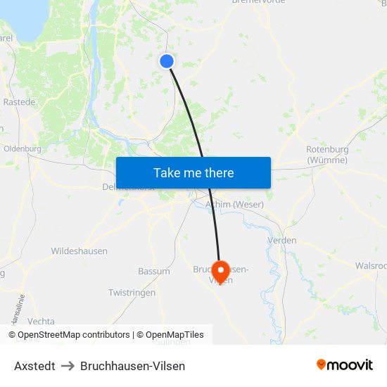 Axstedt to Bruchhausen-Vilsen map