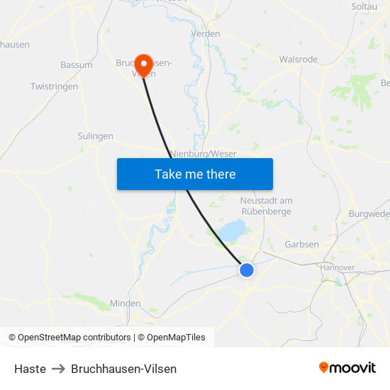 Haste to Bruchhausen-Vilsen map