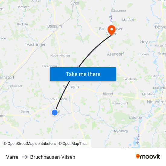 Varrel to Bruchhausen-Vilsen map