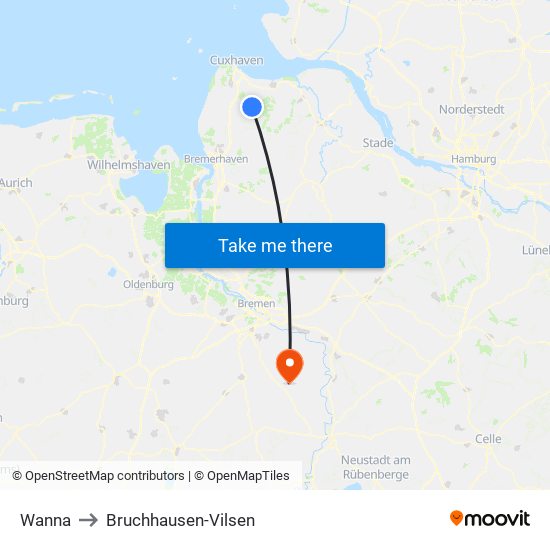 Wanna to Bruchhausen-Vilsen map