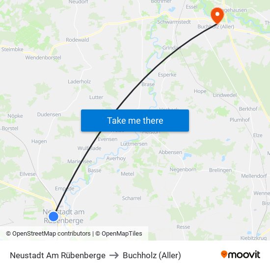 Neustadt Am Rübenberge to Buchholz (Aller) map