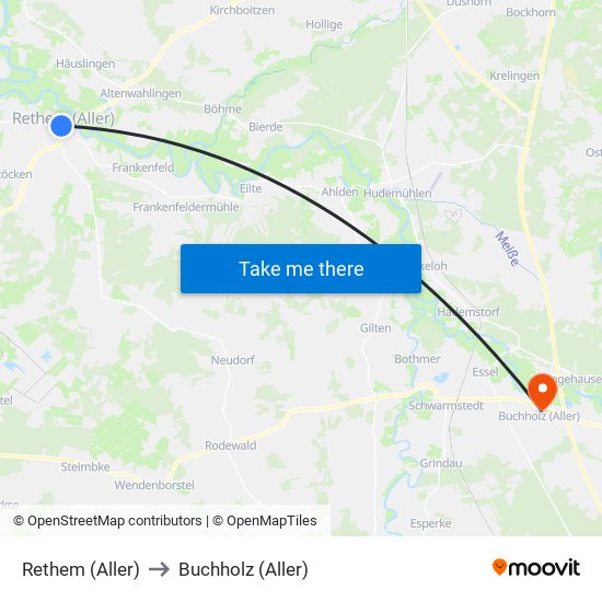 Rethem (Aller) to Buchholz (Aller) map
