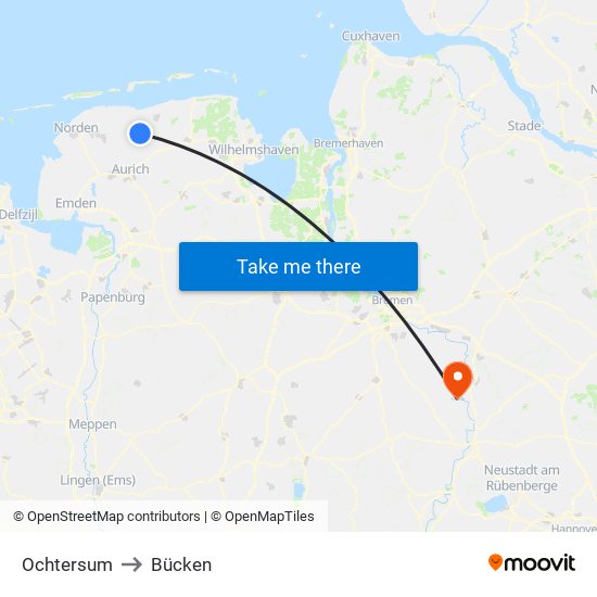 Ochtersum to Bücken map