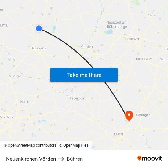 Neuenkirchen-Vörden to Bühren map