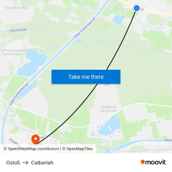 Osloß to Calberlah map