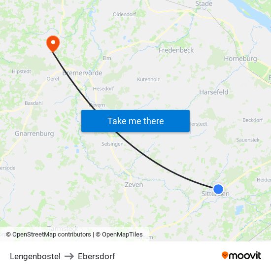 Lengenbostel to Ebersdorf map