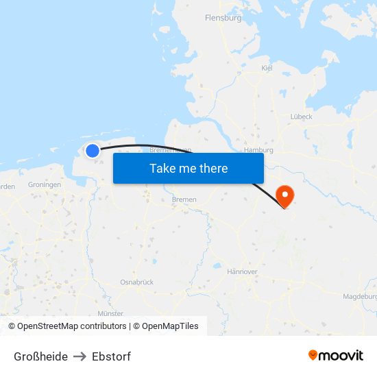Großheide to Ebstorf map