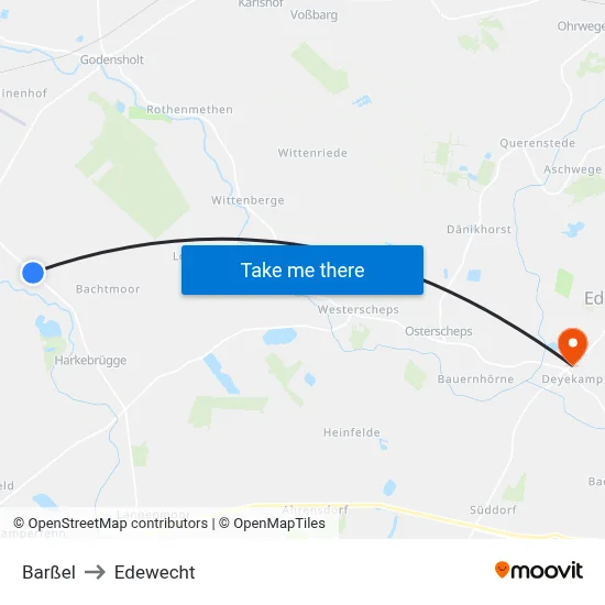 Barßel to Edewecht map